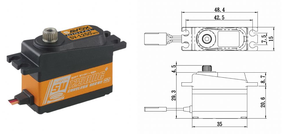 SV-1250MG 舵机 Servo